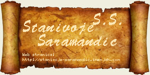 Stanivoje Saramandić vizit kartica